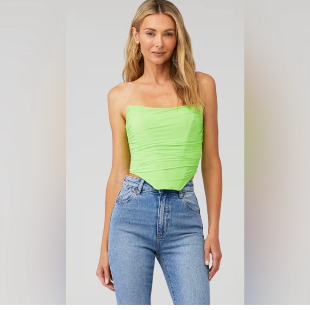 Green Strapless Top